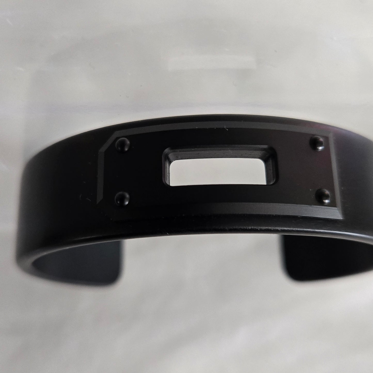 Hermes Kelly Aluminum Bangle Cuff Bracelet Black