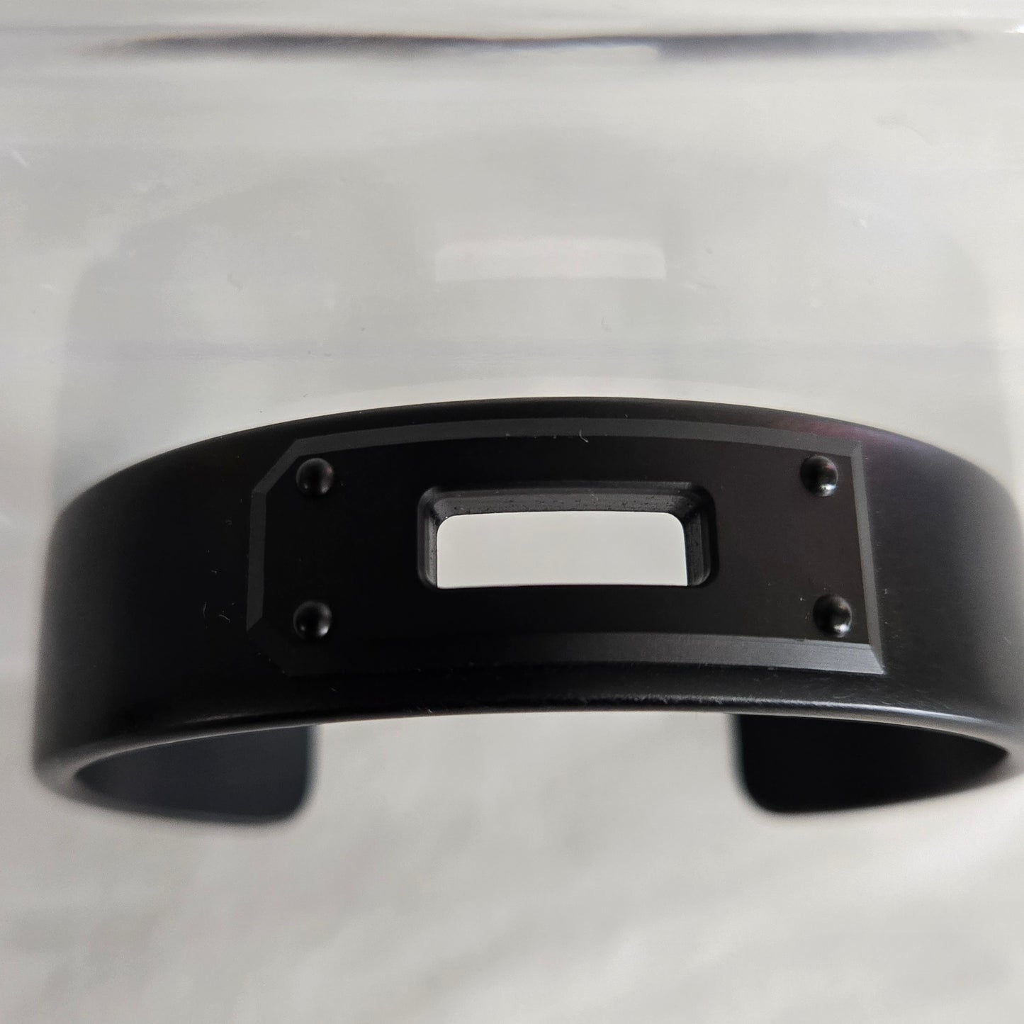 Hermes Kelly Aluminum Bangle Cuff Bracelet Black