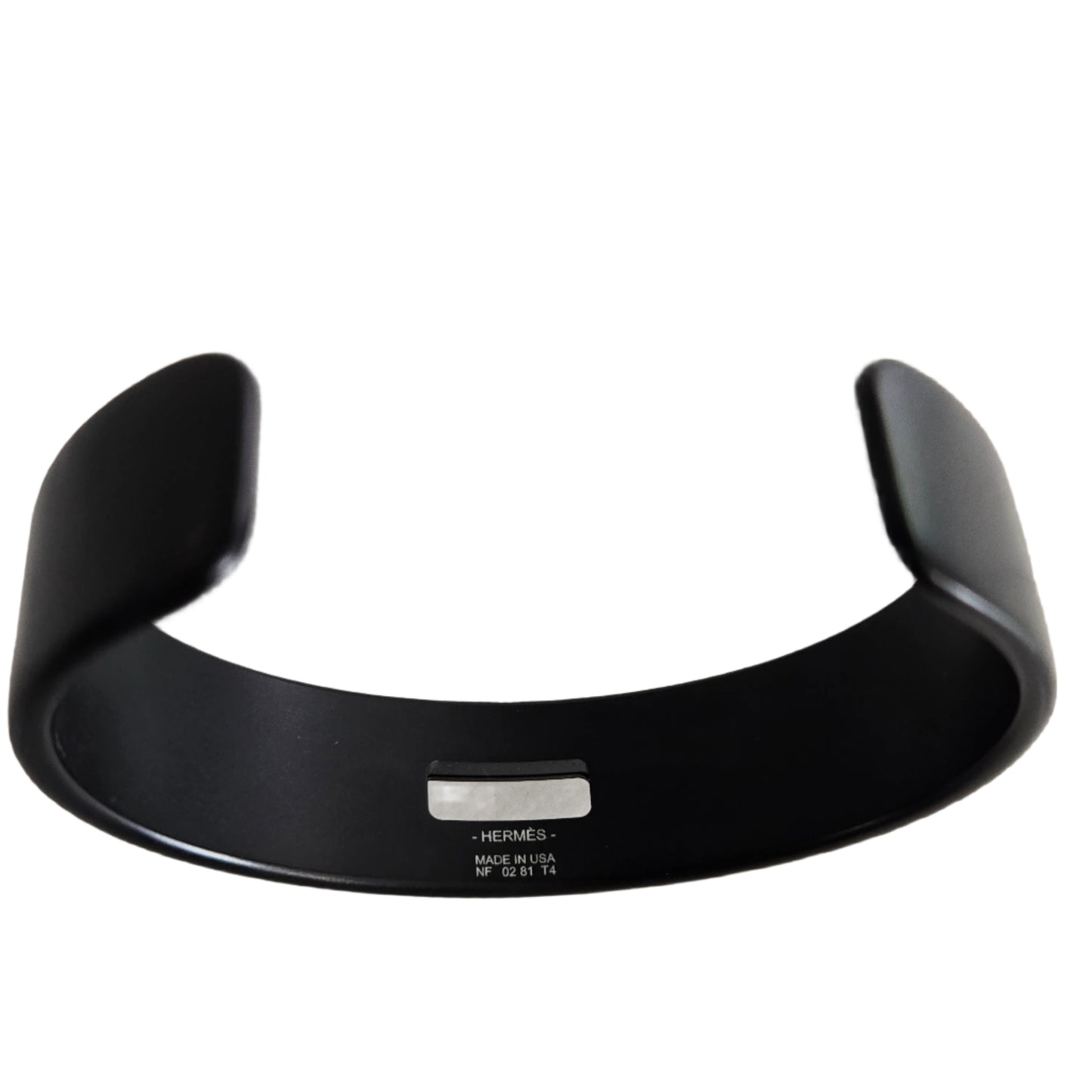 Hermes Kelly Aluminum Bangle Cuff Bracelet Black
