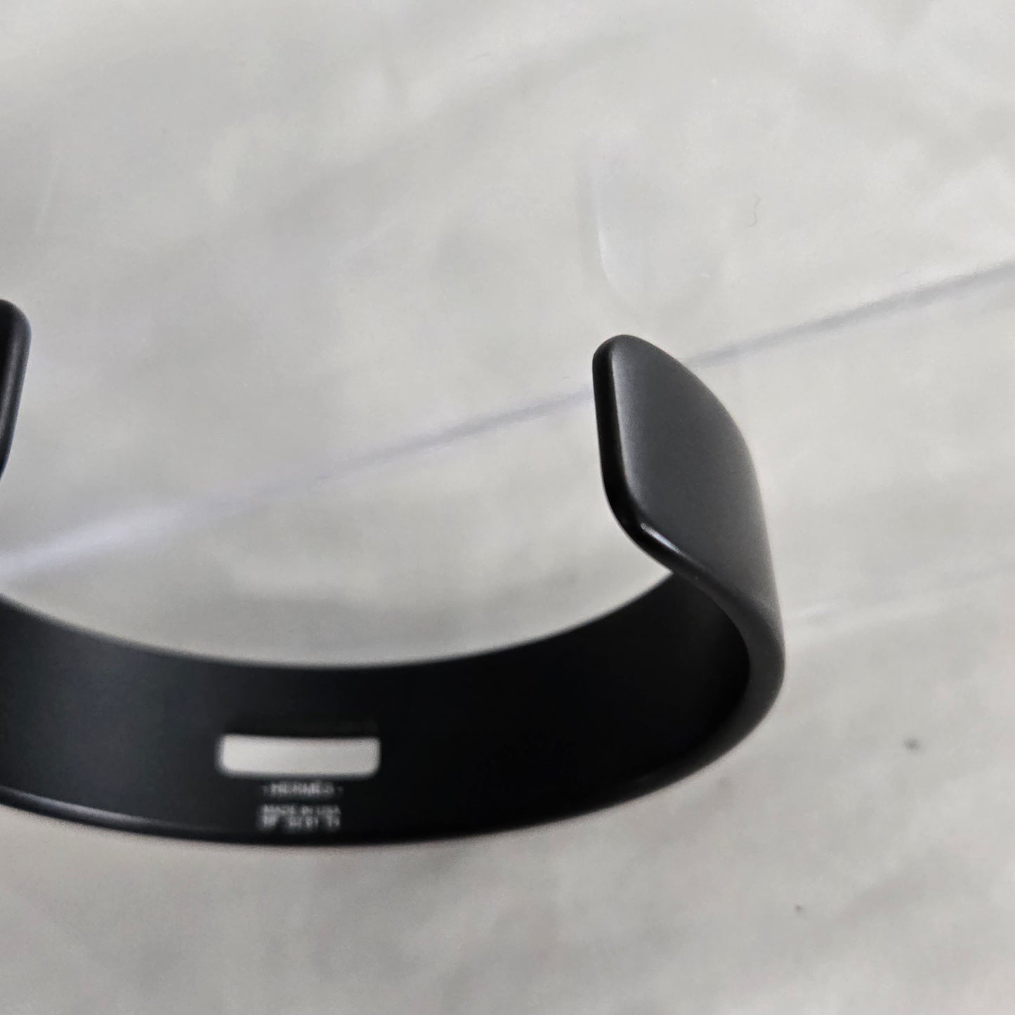 Hermes Kelly Aluminum Bangle Cuff Bracelet Black