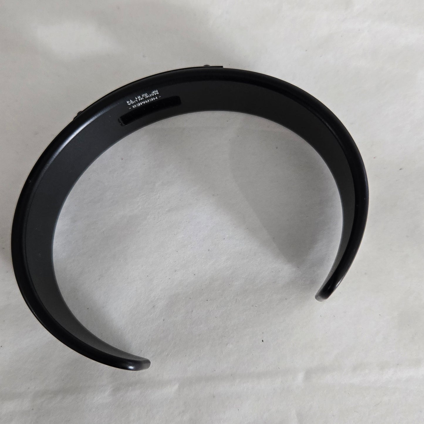 Hermes Kelly Aluminum Bangle Cuff Bracelet Black