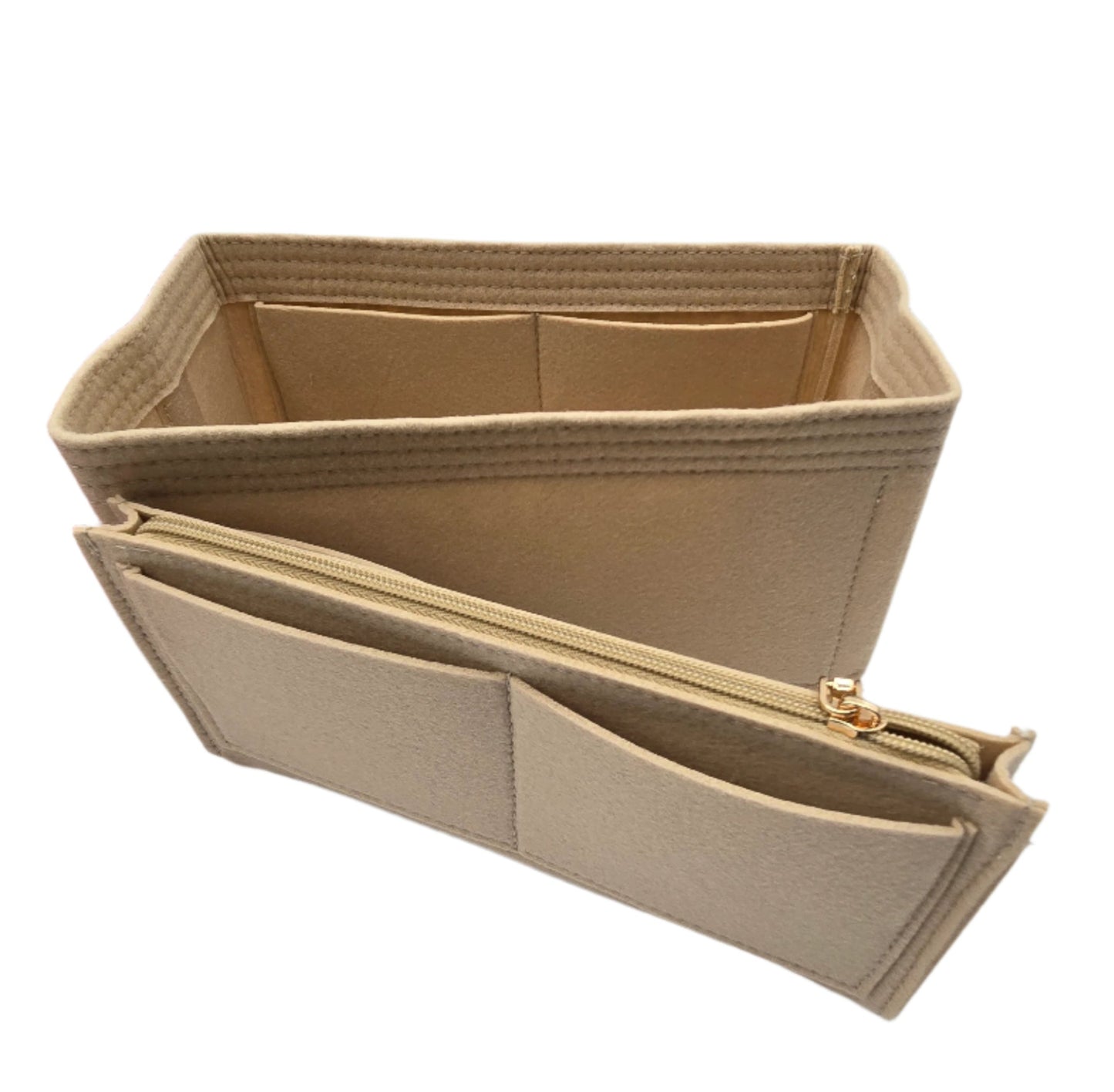 SMALL INNER PURSE LINER - Multi Pockets Cosmetic Bag (H4.1" x W8.6" x L4.3")
