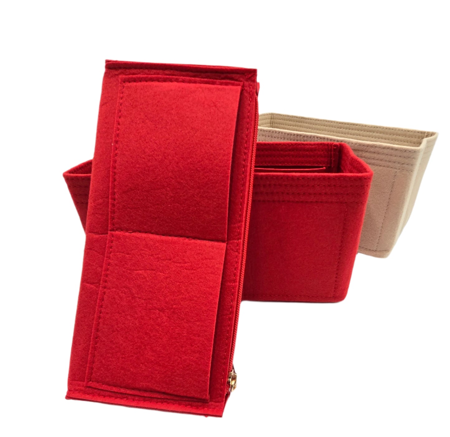 SMALL INNER PURSE LINER - Multi Pockets Cosmetic Bag (H4.1" x W8.6" x L4.3")