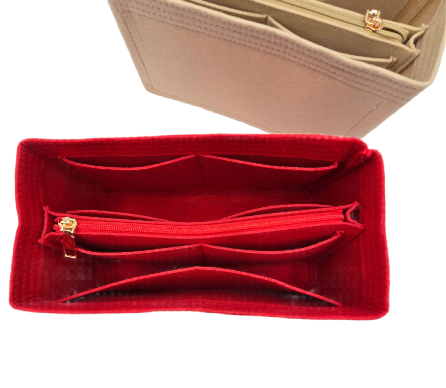 SMALL INNER PURSE LINER - Multi Pockets Cosmetic Bag (H4.1" x W8.6" x L4.3")