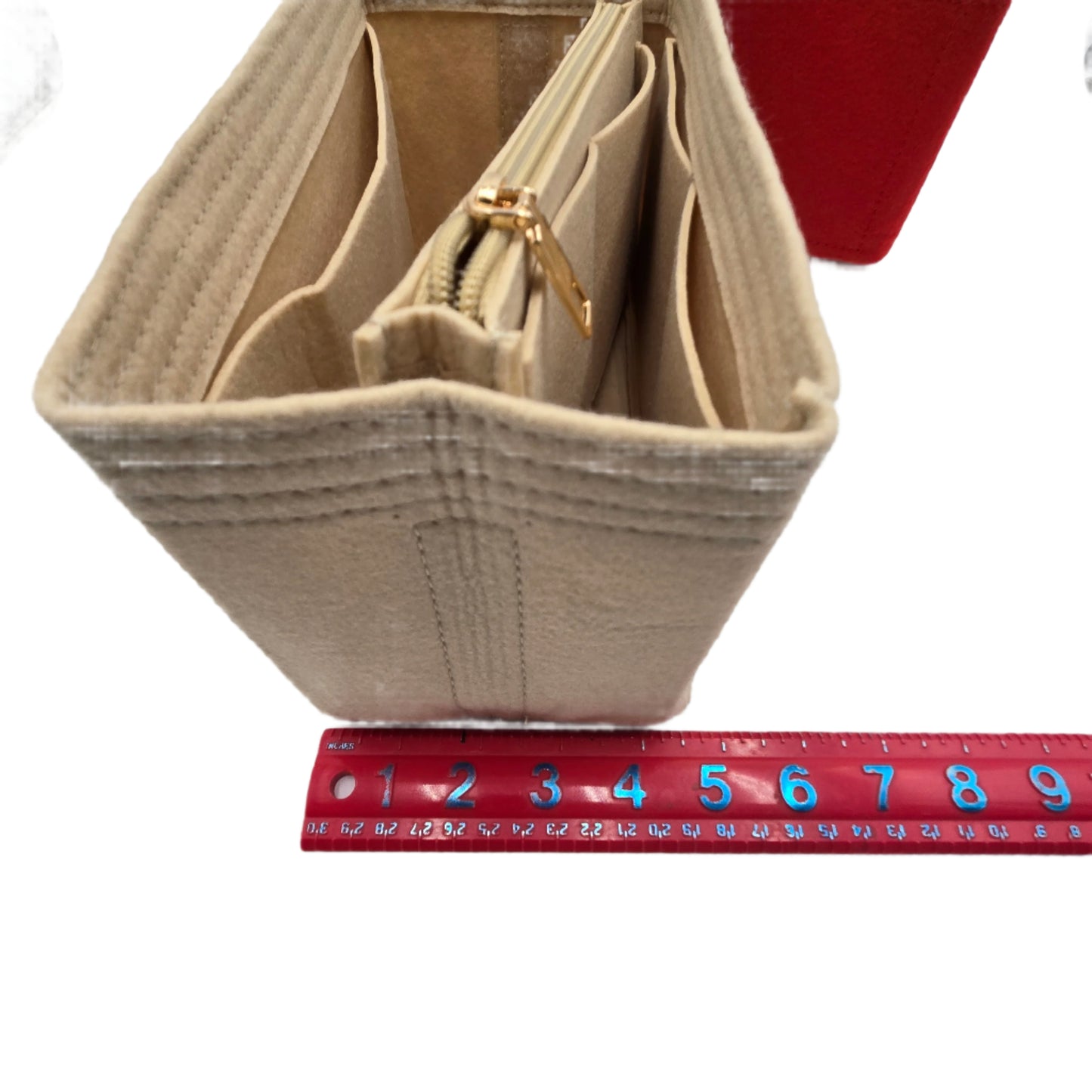 SMALL INNER PURSE LINER - Multi Pockets Cosmetic Bag (H4.1" x W8.6" x L4.3")