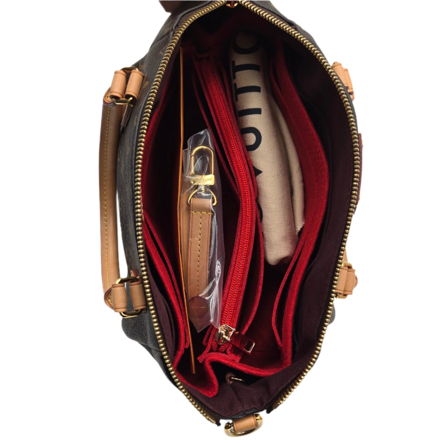 SMALL INNER PURSE LINER - Multi Pockets Cosmetic Bag (H4.1" x W8.6" x L4.3")