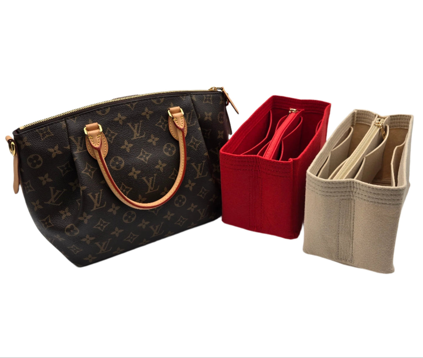 SMALL INNER PURSE LINER - Multi Pockets Cosmetic Bag (H4.1" x W8.6" x L4.3")