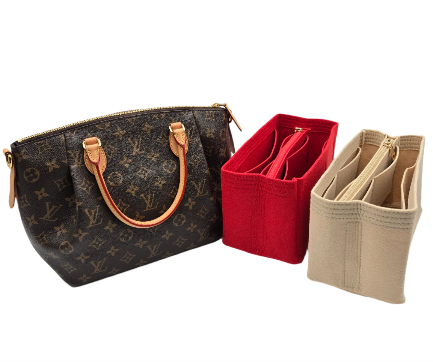 SMALL INNER PURSE LINER - Multi Pockets Cosmetic Bag (H4.1" x W8.6" x L4.3")