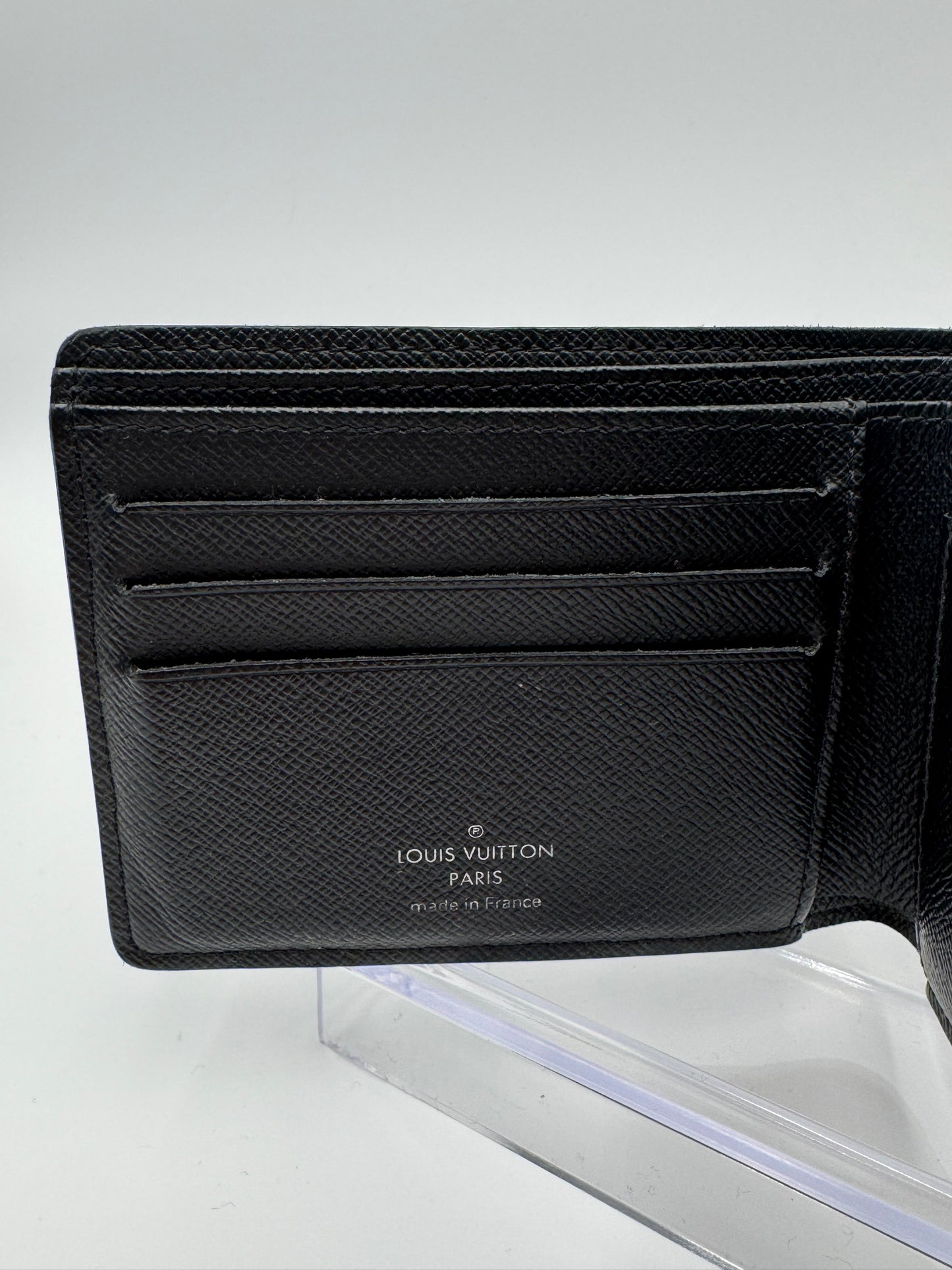 Louis Vuitton Monogram Eclipse Portefeuille Multiple Bi-fold Wallet Black PVC Men's