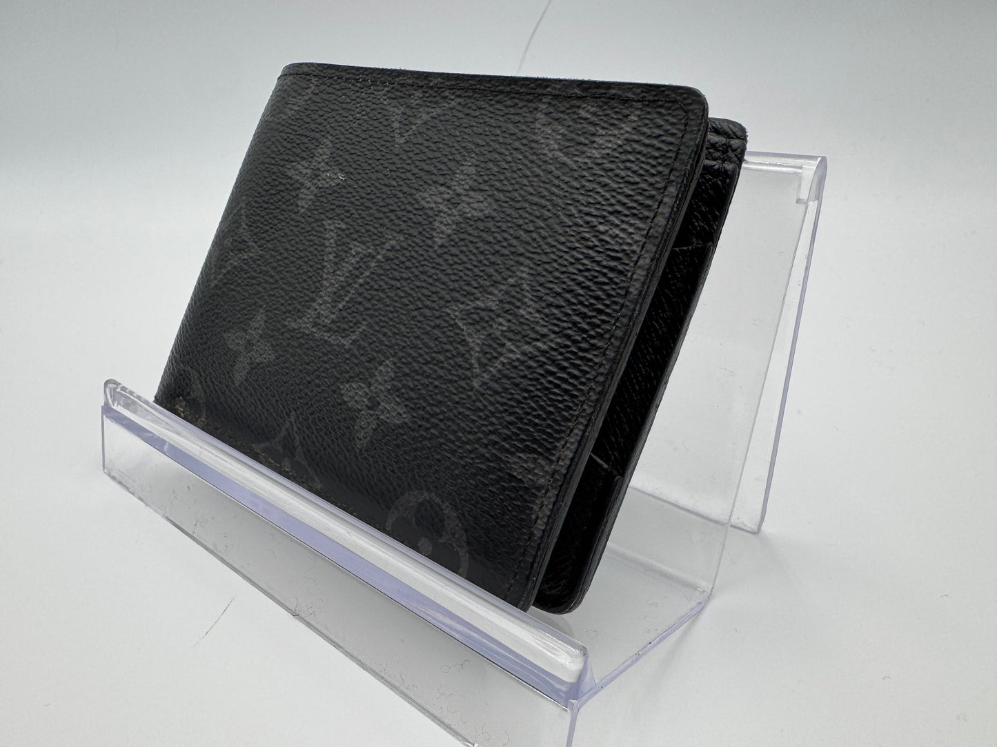 Louis Vuitton Monogram Eclipse Portefeuille Multiple Bi-fold Wallet Black PVC Men's
