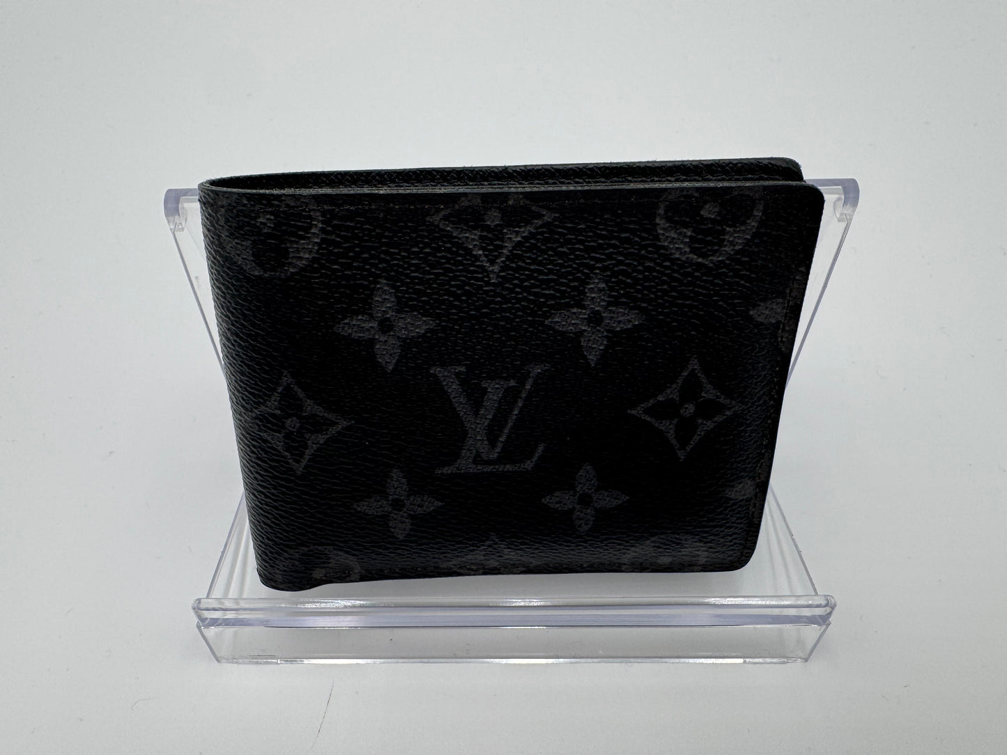 Louis Vuitton Monogram Eclipse Portefeuille Multiple Bi-fold Wallet Black PVC Men's