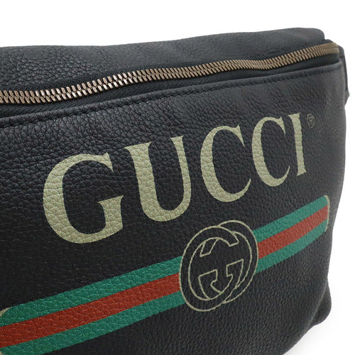 Gucci Sherry Line Belt Bag, Waist Pouch, Body Leather, Black, 493869_2