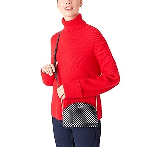 Kate Spade New York Spencer Metallic Dots Double Zip Crossbody Black - NEW