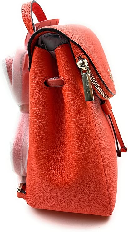 Kate Spade Leila Medium Flap Pebbled Leather Backpack, Coral - New with Tags