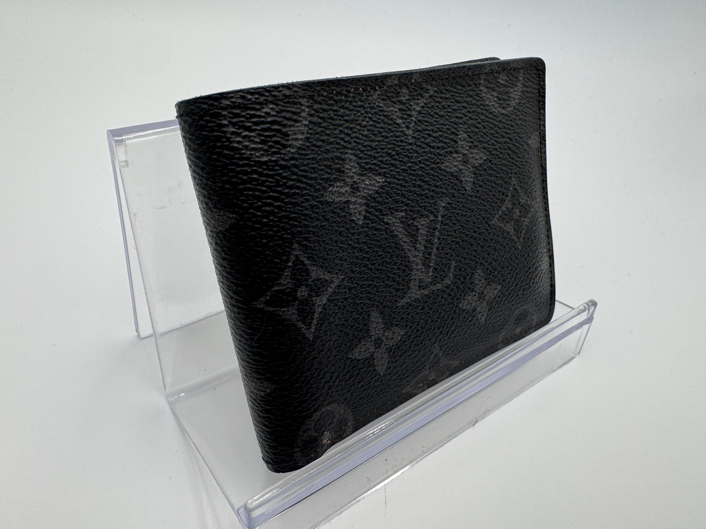 Louis Vuitton Monogram Eclipse Portefeuille Multiple Bi-fold Wallet Black PVC Men's