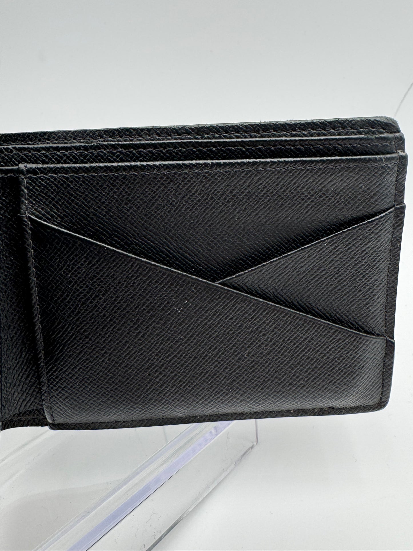 Louis Vuitton Monogram Eclipse Portefeuille Multiple Bi-fold Wallet Black PVC Men's