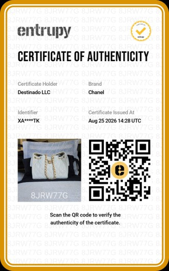 Chanel 25 Gray and Gold sz SMALL - COA purchase and label