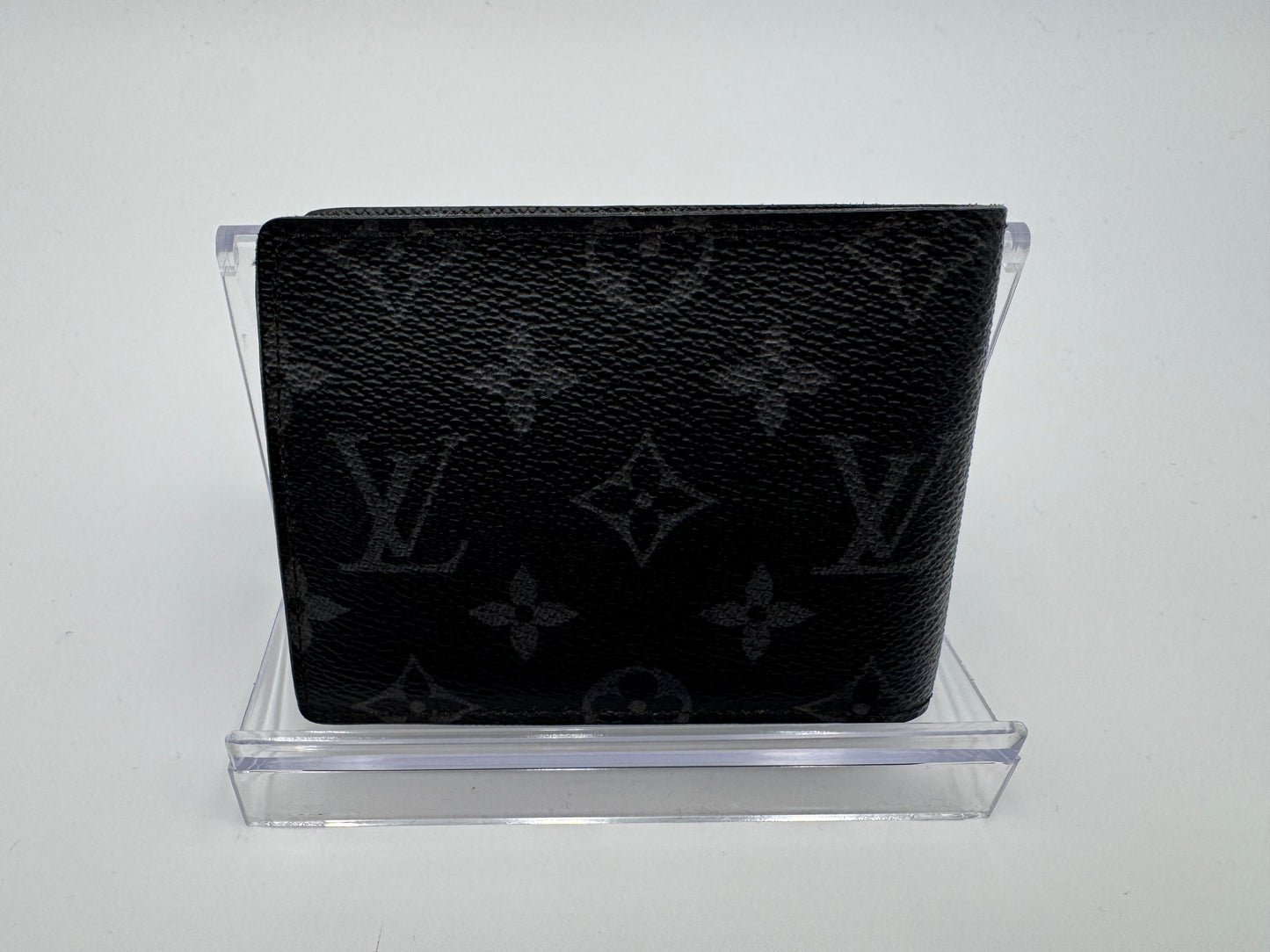 Louis Vuitton Monogram Eclipse Portefeuille Multiple Bi-fold Wallet Black PVC Men's