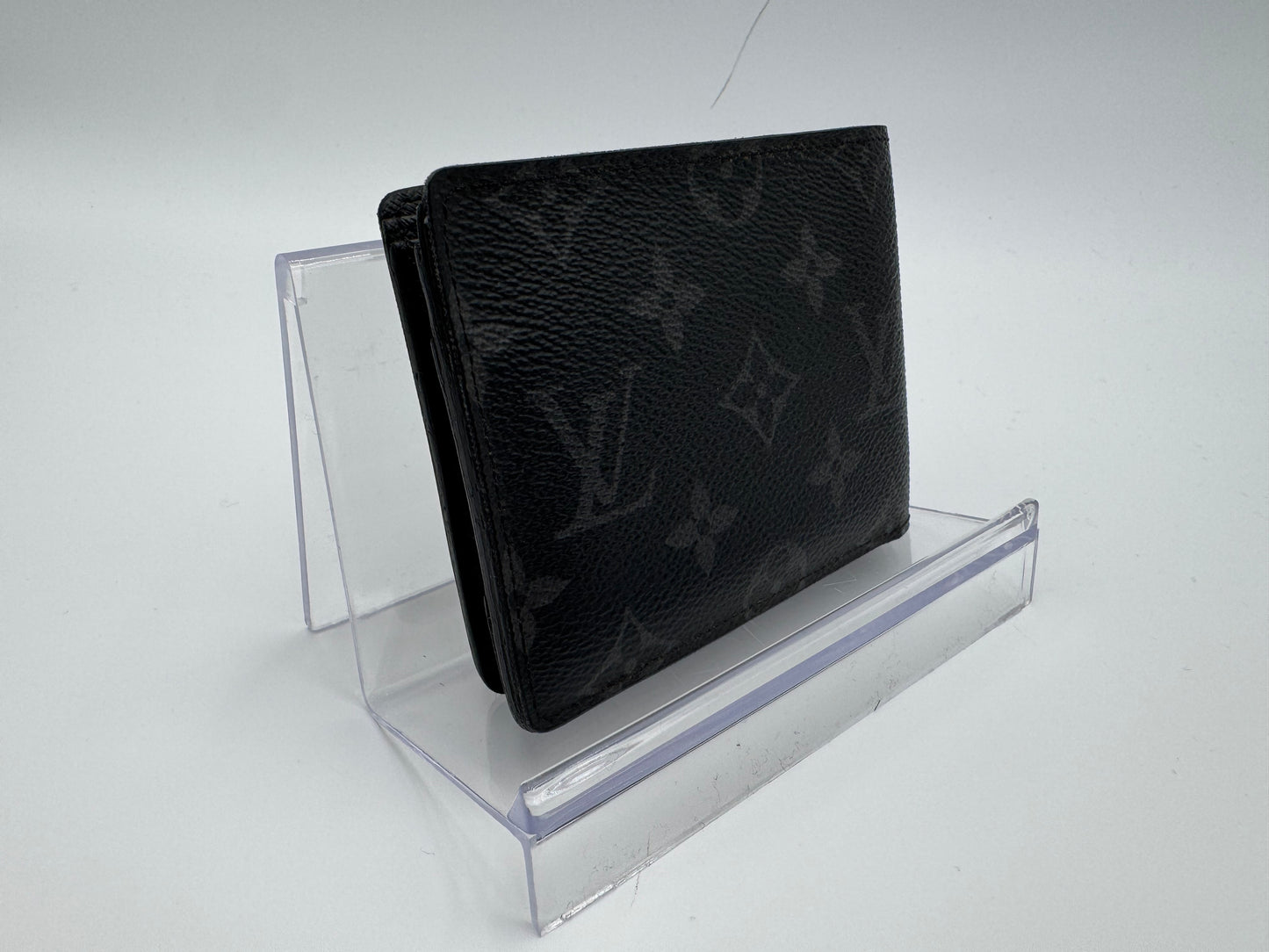 Louis Vuitton Monogram Eclipse Portefeuille Multiple Bi-fold Wallet Black PVC Men's