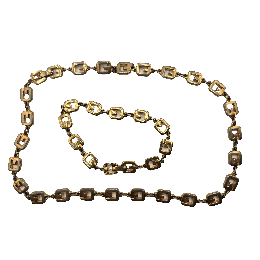 Givenchy
Vintage G Logo Collar Necklace and Bracelet - Vintage