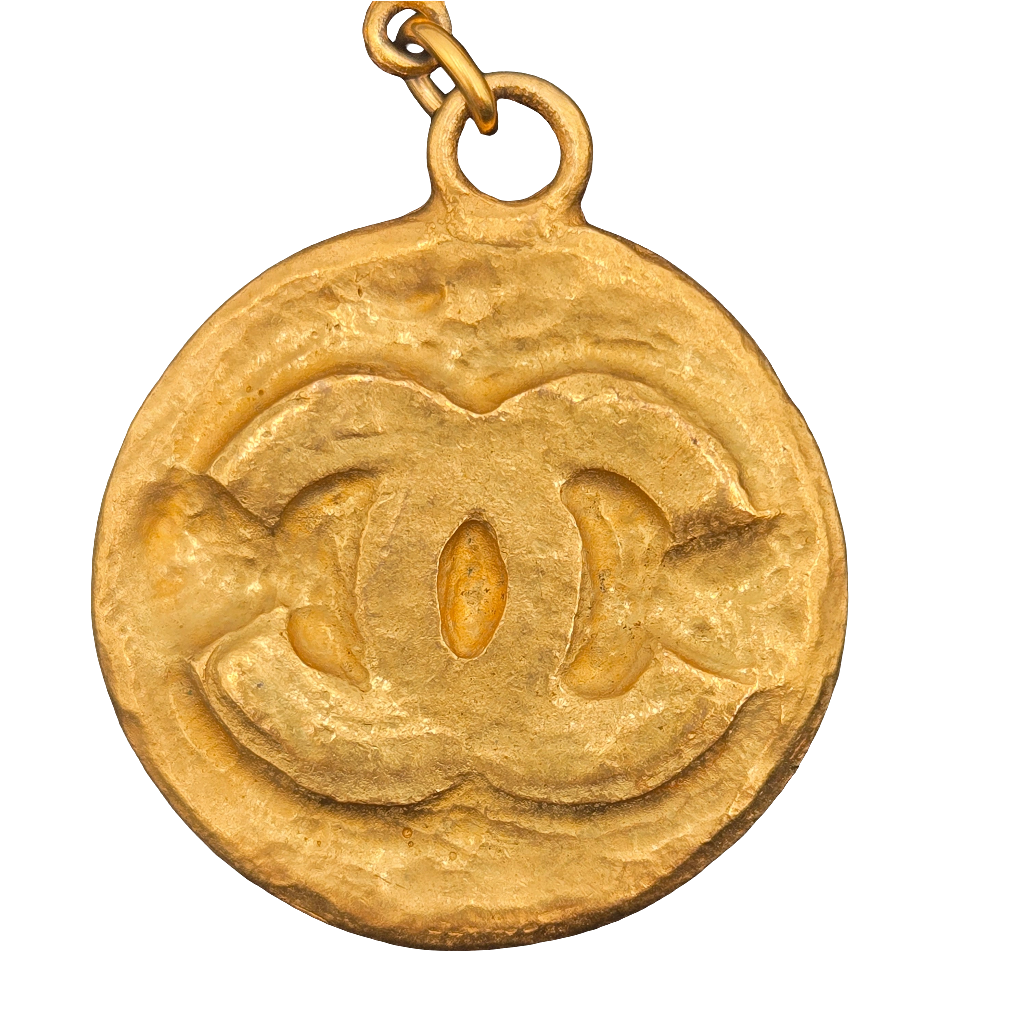 Chanel Preloved CC Gold Medallion Brooch