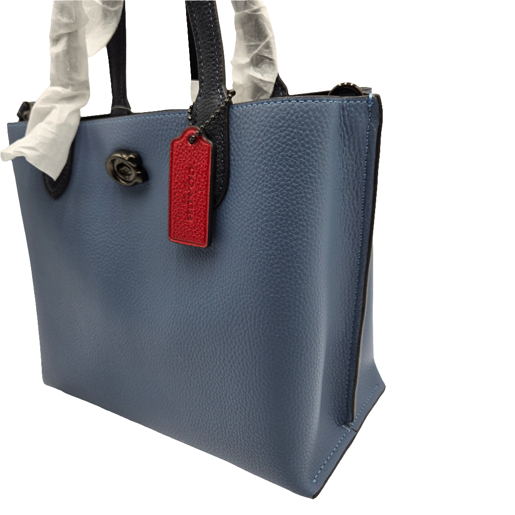 Coach Signature Willow Tote 24 Washed Chambray, Crossbody