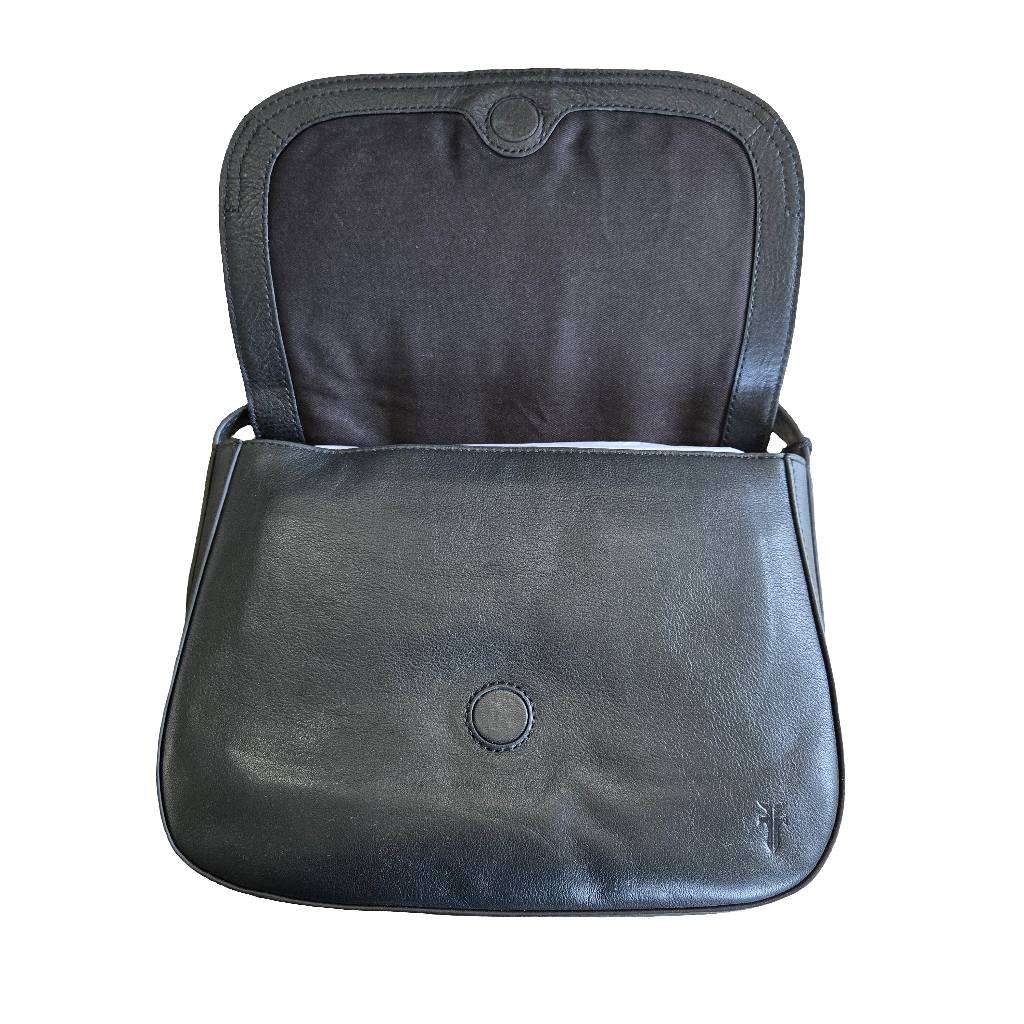 Frye Olivia Crossbody Black Soft Tumbled Full Grain, Black