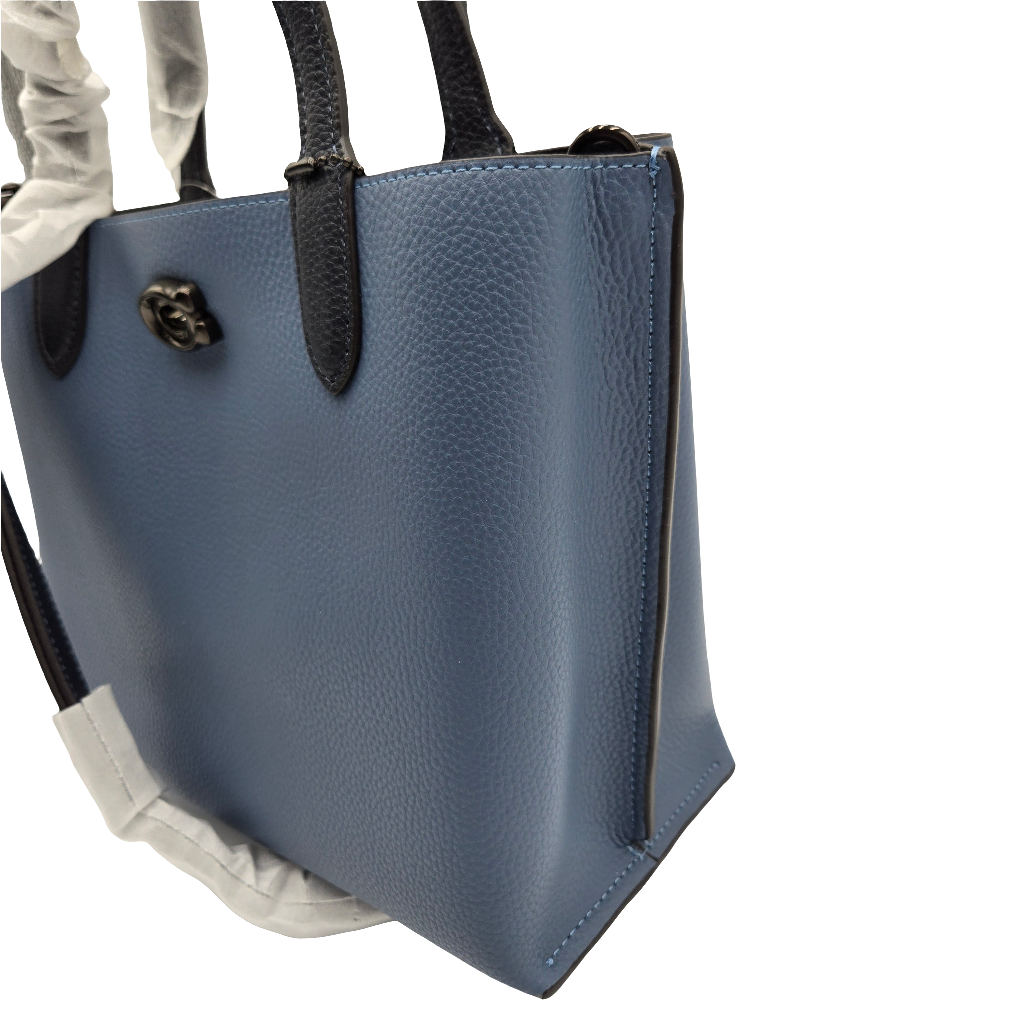 Coach Signature Willow Tote 24 Washed Chambray, Crossbody