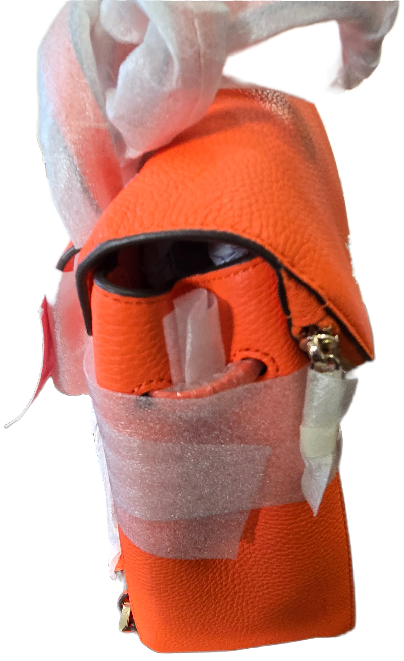 Kate Spade Leila Medium Flap Pebbled Leather Backpack, Coral - New with Tags