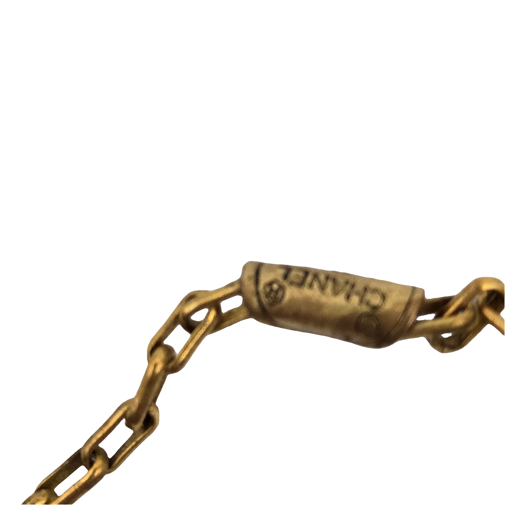 CHANEL Coco Mark GP Round Gold Necklace