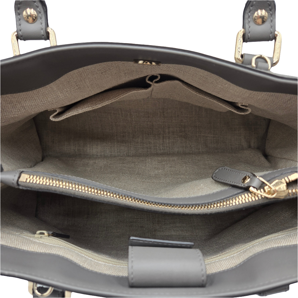 GUCCI Micro Guccissima Tote Bag Handbag Shoulder Leather Grey 510291