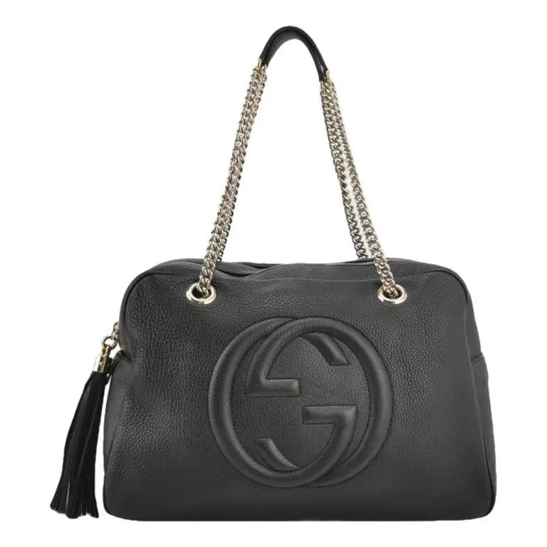 Gucci Black Leather Soho Shoulder Bag
