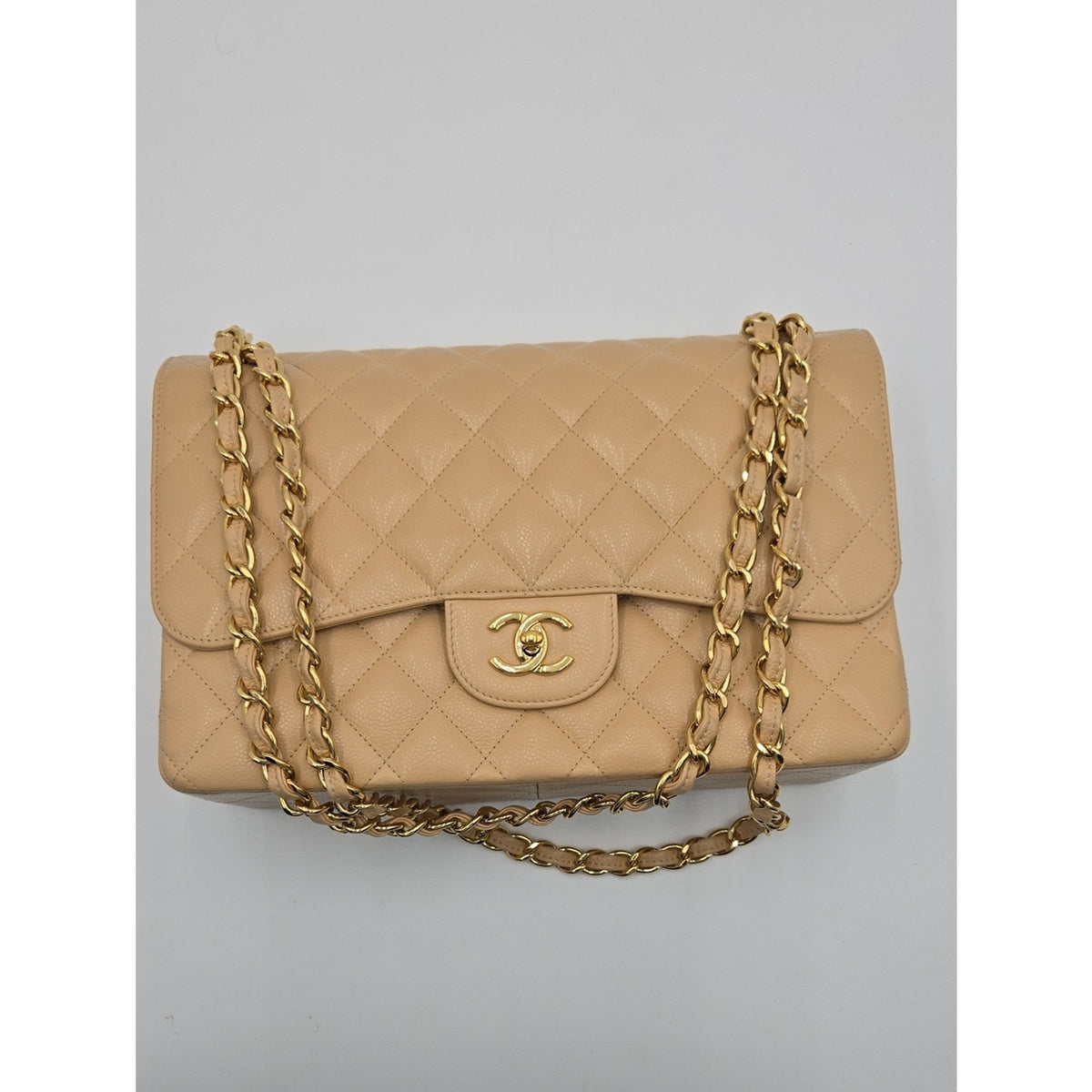 Chanel Jumbo Double Flap Caviar Beige SERIES