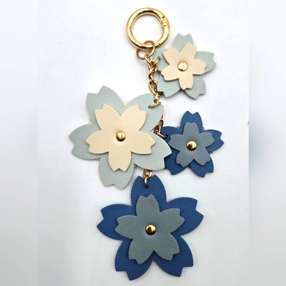 Cherry Blossom Leather Keychain