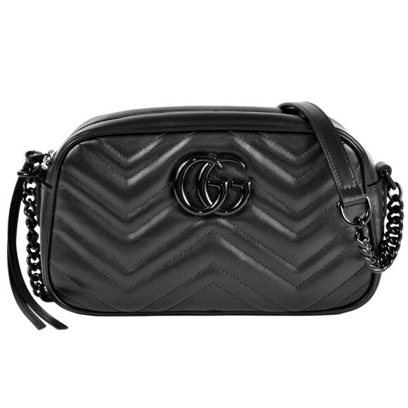 GUCCI GG Marmont Shoulder/Crossbody Black Leather/Hardware - COA included