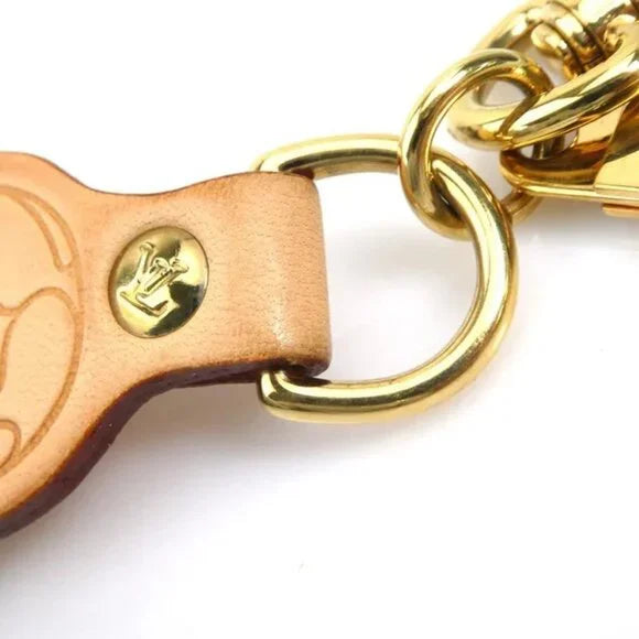LIMITED EDITION - Louis Vuitton / Murakami Porto Cle Panda Keychain Leather GP Beige M62637