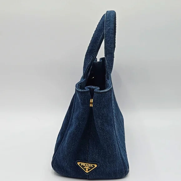 Prada Canapa Triangle Logo Canvas 2way Bag Pink