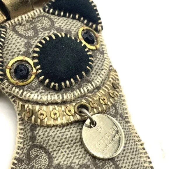 Authentic Gucci GG Plus Guccioli Oliver Dog Pug Keychain Charm