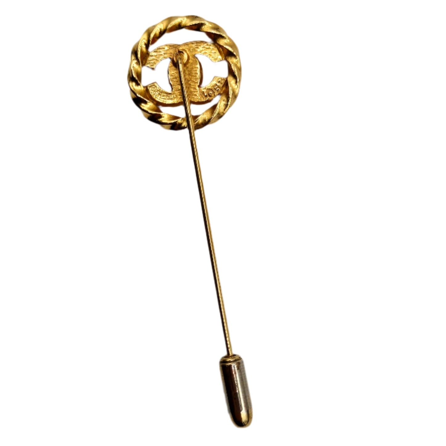 Chanel Gold Gold Plated CC Rhinestones Brooch Pin Golden