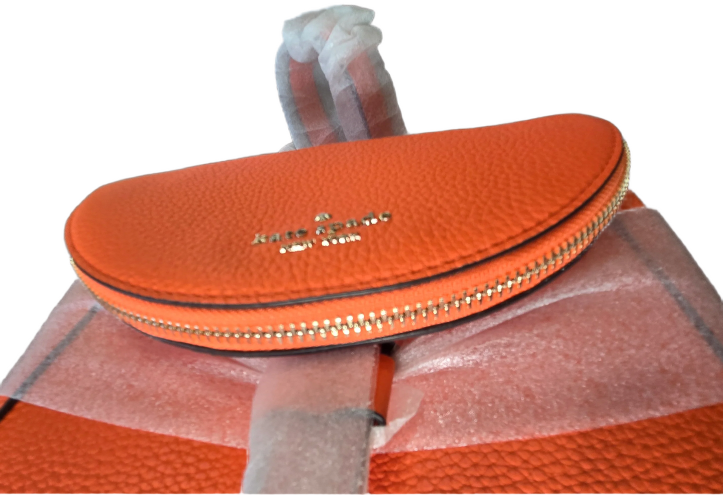 Kate Spade Leila Medium Flap Pebbled Leather Backpack, Coral - New with Tags