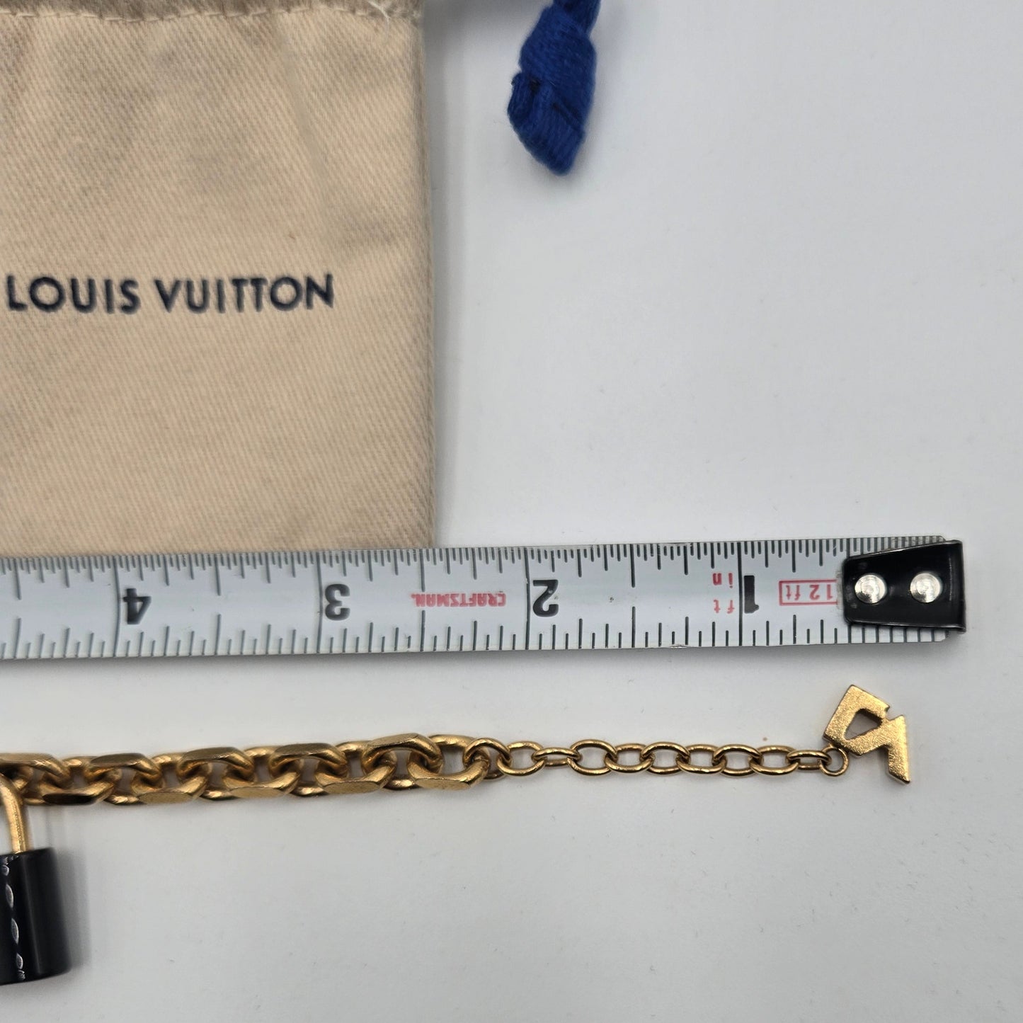Louis Vuitton Bracelet Padlock Key Metal Gold x Black M75435 - RARE/VINTAGE