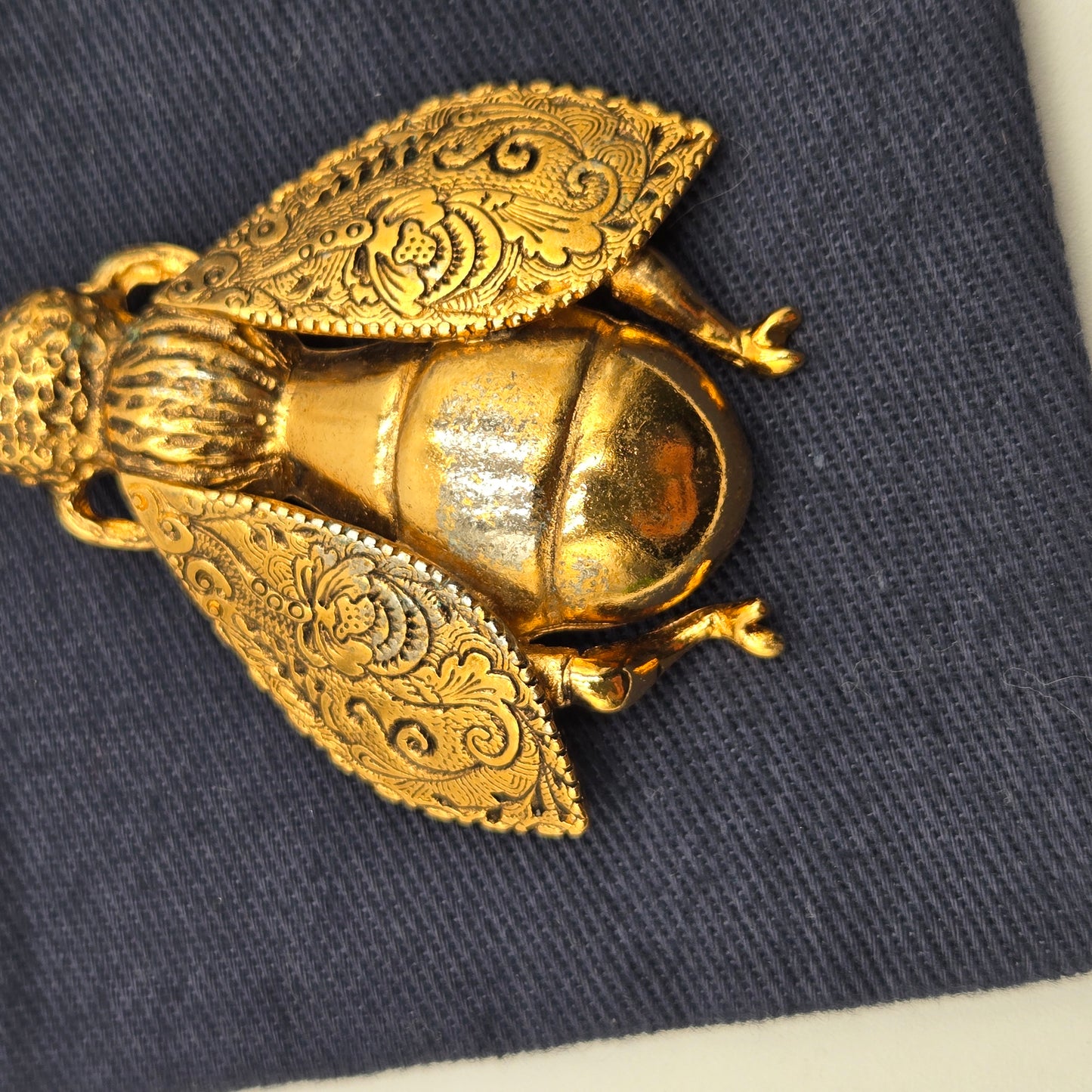 Christian Dior Gold Plated Bee Motif Brooch Golden - Vintage