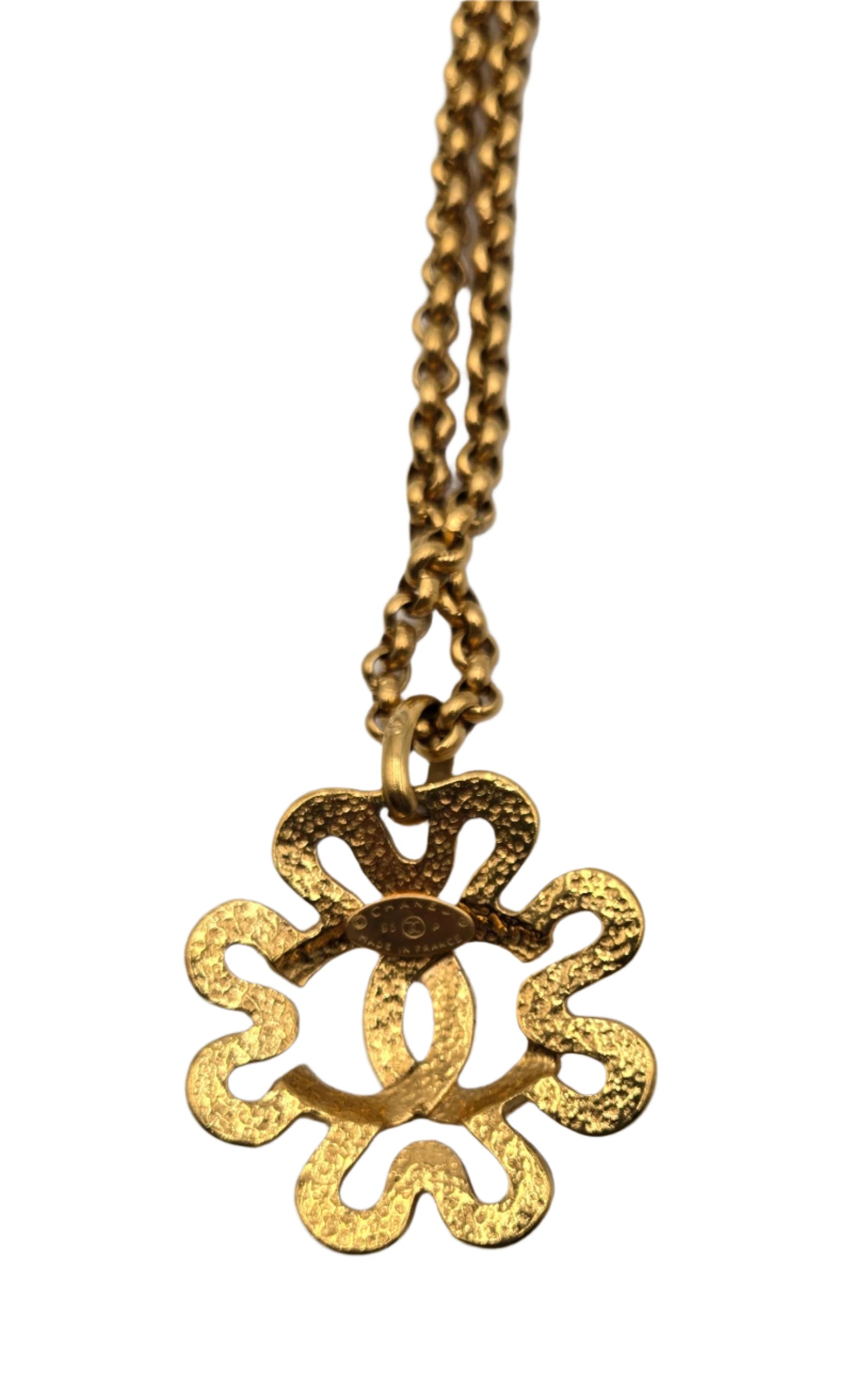 Chanel Vintage CC Clover Pendant Necklace