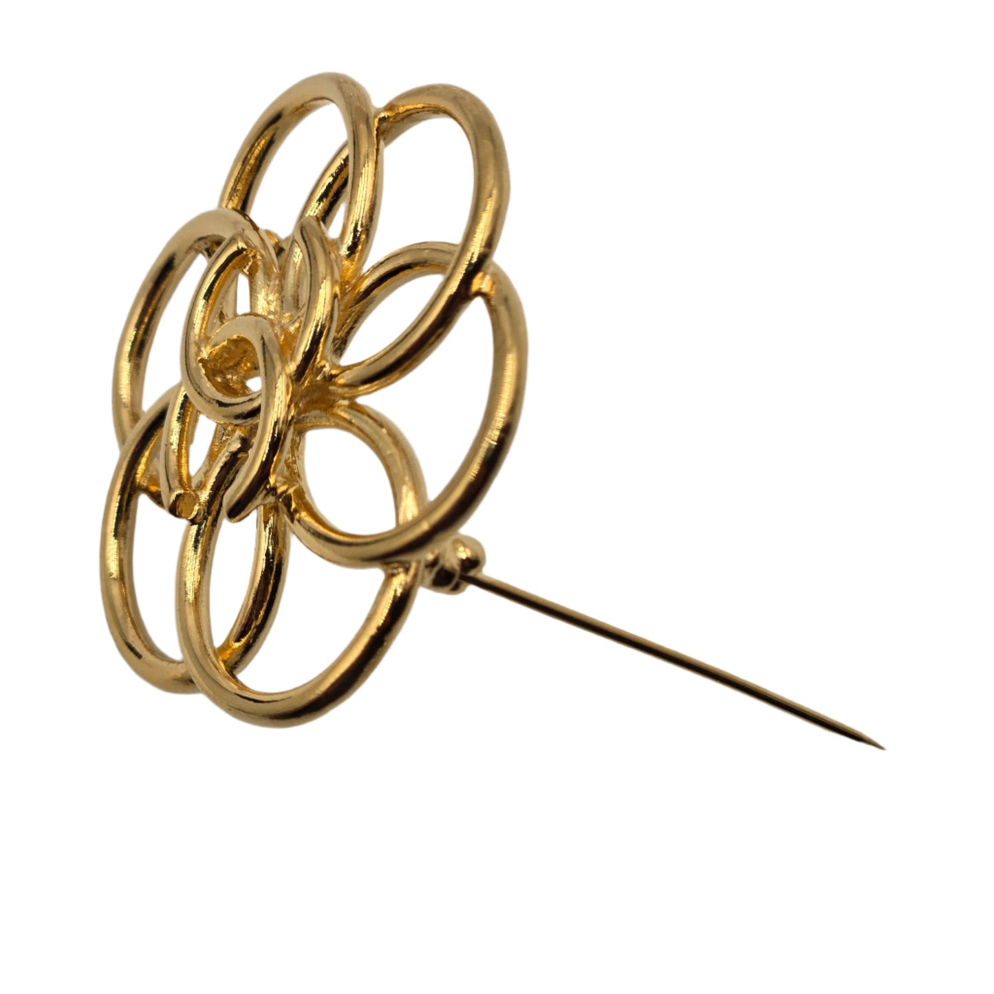 Chanel Flower Brooch Centered with CC Logo, 1996