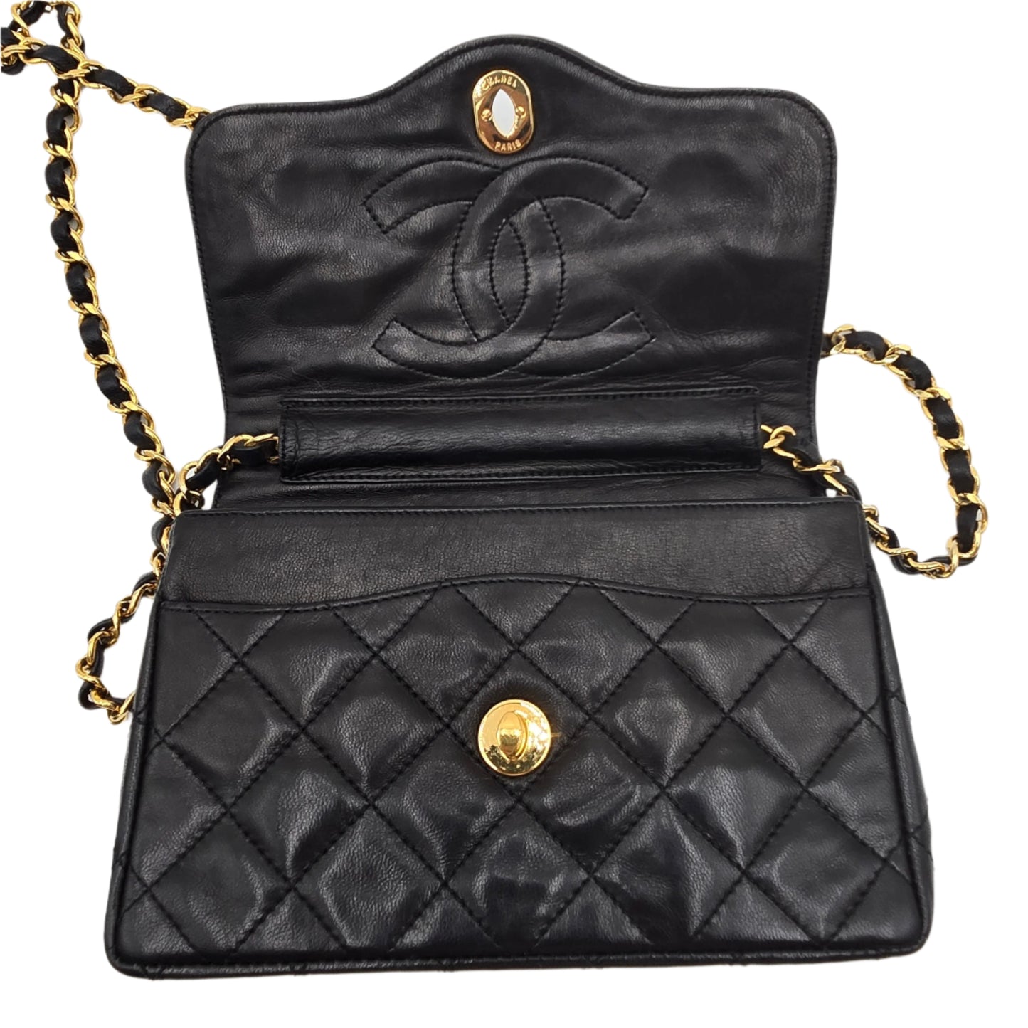 CHANEL Paris Limited Matelasse Lambskin Leather Chain Shoulder Bag 20057