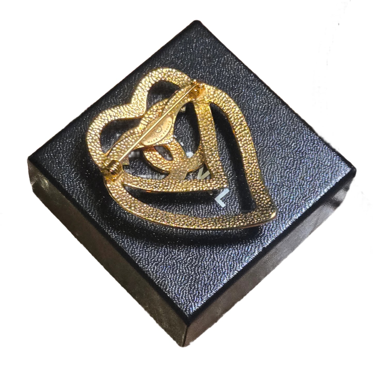 CHANEL Coco Mark Double Heart 95P Brooch