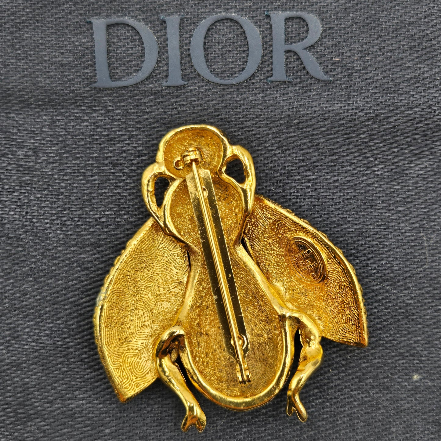 Christian Dior Gold Plated Bee Motif Brooch Golden - Vintage