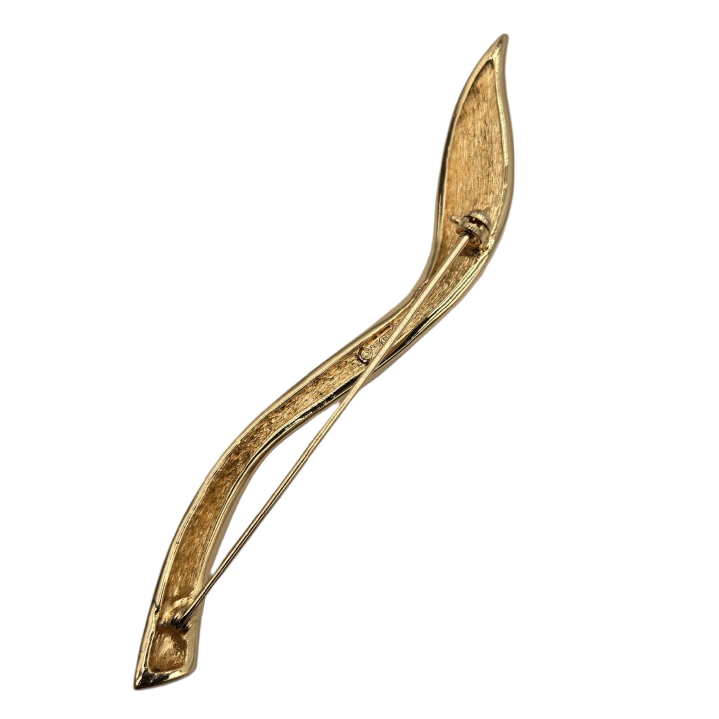 Christian Dior Dior Rotating Pin Type Leaf Motif Pave Bijou Christian Gold Brooch