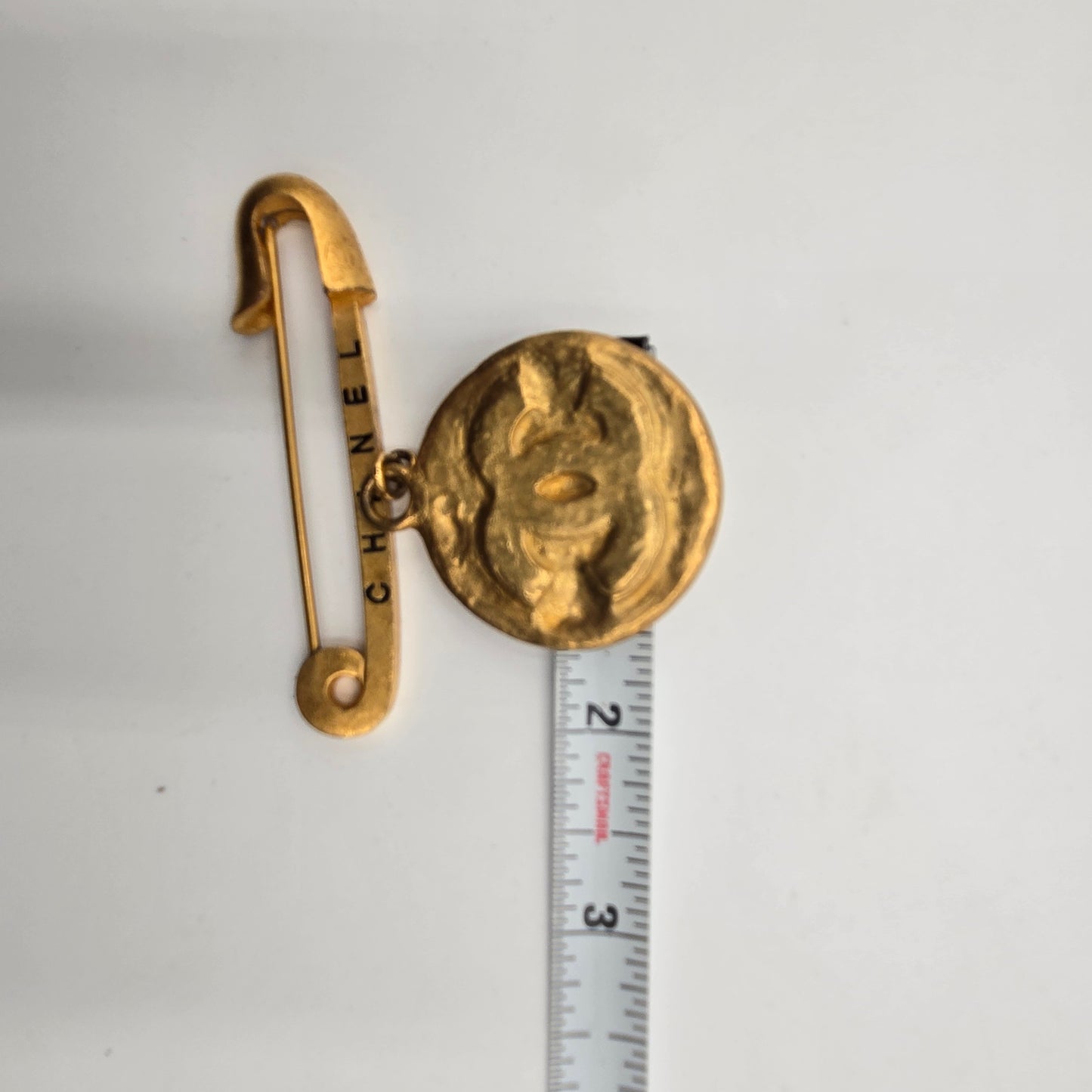 Chanel Preloved CC Gold Medallion Brooch