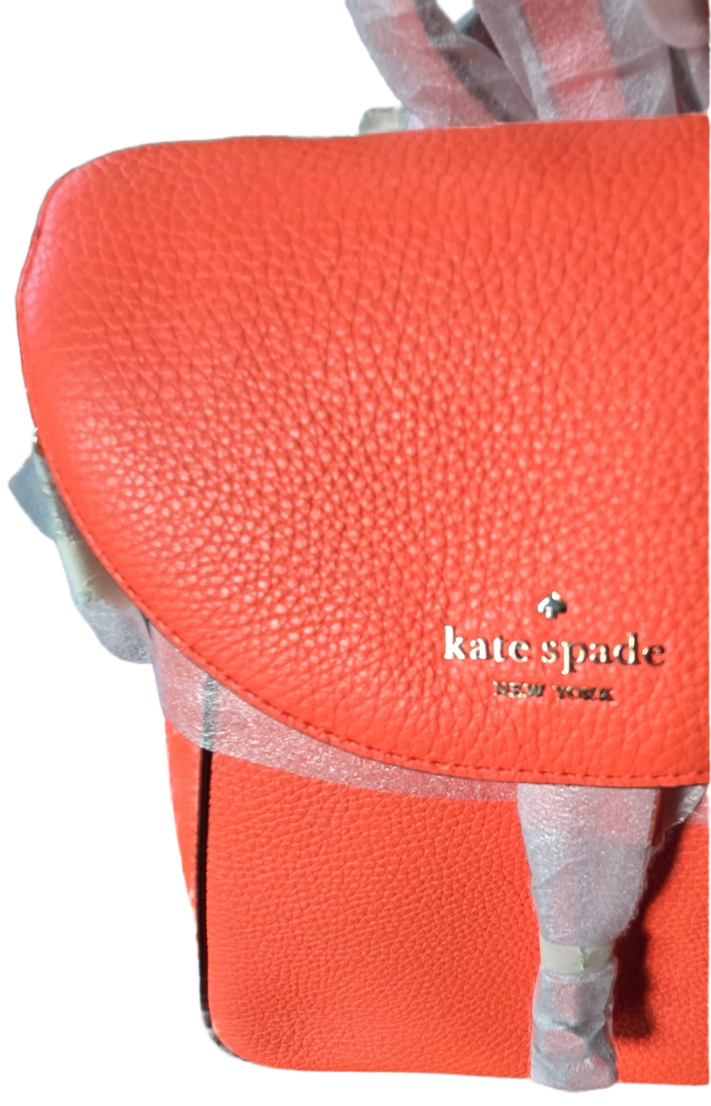 Kate Spade Leila Medium Flap Pebbled Leather Backpack, Coral - New with Tags